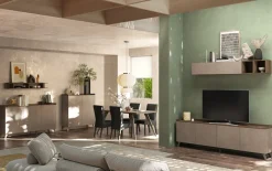 Parete attrezzata 241x165h cm bronzo rovere scuro Jonson