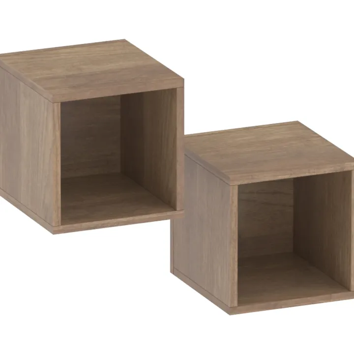 Parete attrezzata 345x209h cm cannettata marrone bronzo rovere scuro Sunset Decor 1028