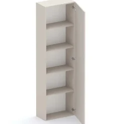 Parete attrezzata 330x220h cm con pannello cannettato beige rovere scuro nero effetto marmo Sunset Decor 1043