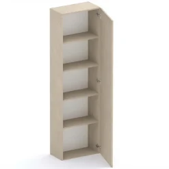 Parete attrezzata 345x186h cm con pannello cannettato tortora beige rovere scuro Sunset Decor 1044