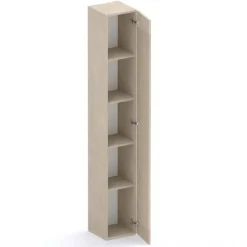 Parete attrezzata 345x186h cm con pannello cannettato tortora beige rovere scuro Sunset Decor 1044