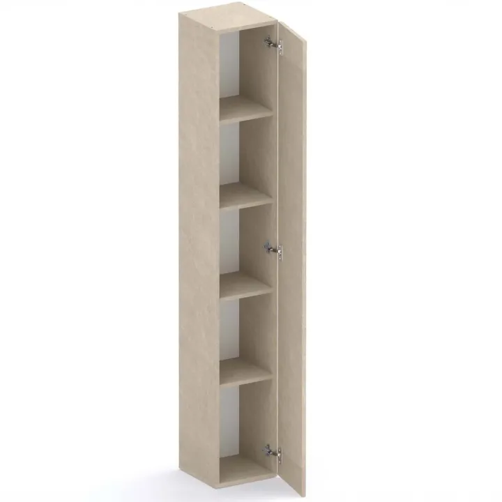 Parete attrezzata 345x186h cm con pannello cannettato tortora beige rovere scuro Sunset Decor 1044