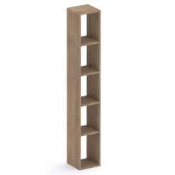 Parete attrezzata 345x186h cm con pannello cannettato tortora beige rovere scuro Sunset Decor 1044