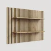 Parete attrezzata 276x180h cm con pannello cannettato beige cashmere rovere chiaro Sunset Decor 1031