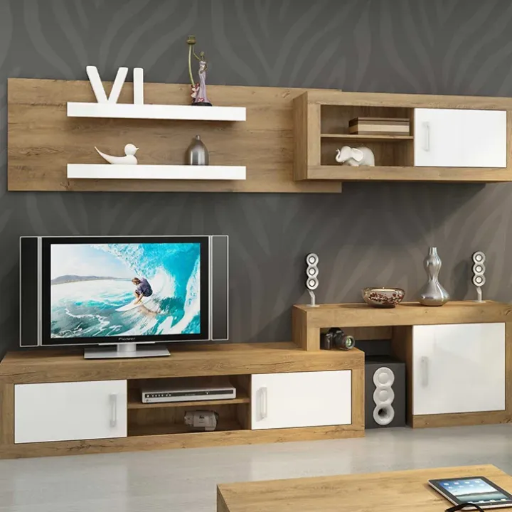 Parete attrezzata 240x172,5h cm larice bianco lucido Susan Gihome®