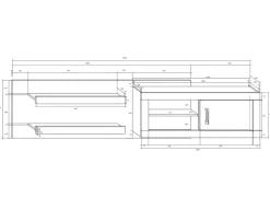 Parete attrezzata 240x172,5h cm larice bianco lucido Susan Gihome®