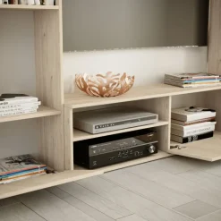 Parete attrezzata 220x178h cm mobile tv rovere chiaro Rubino