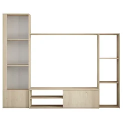 Parete attrezzata 220x178h cm mobile tv rovere chiaro Rubino