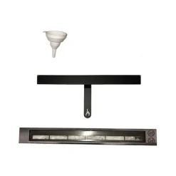 Parete attrezzata 288x170h cm moderna reversibile con biocamino bianca Fire Gihome®