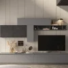 Parete attrezzata 276x180h cm moderna grigio antracite Sunset 23