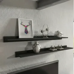 Parete attrezzata 270x176h cm moderna noce antico nero frassinato Emotion Gihome®