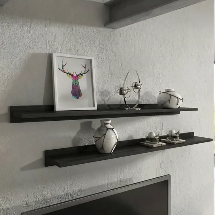 Parete attrezzata 270x176h cm moderna noce antico nero frassinato Emotion Gihome®