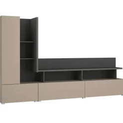 Parete attrezzata 270x162h cm moderna beige grigio Matt