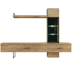 Parete attrezzata 240x170h cm moderna soggiorno rovere antico Dalì
