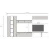 Parete attrezzata 360x186h cm moderna beige grigio scuro antracite Sunset 88