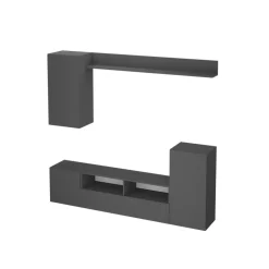 Parete attrezzata 210x161h cm moderna soggiorno antracite Cinematic