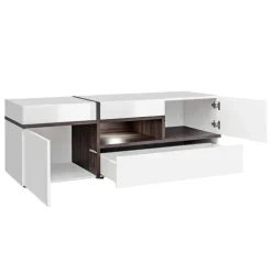 Parete attrezzata 310x197h cm moderna bianco lucido Mackay Gihome®