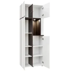 Parete attrezzata 310x197h cm moderna bianco lucido Mackay Gihome®