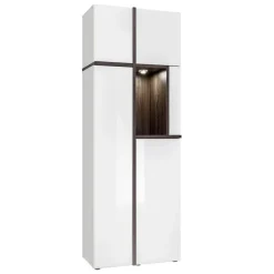 Parete attrezzata 310x197h cm moderna bianco lucido Mackay Gihome®