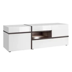 Parete attrezzata 310x197h cm moderna bianco lucido Mackay Gihome®