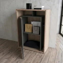 Parete attrezzata 310x201h cm moderna cannettato rovere nero Savona