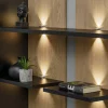 Parete attrezzata 300x160h cm moderna cannettato rovere nero Stripe