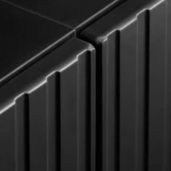 Parete attrezzata 300x160h cm moderna cannettato rovere nero Stripe