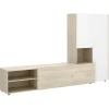 Parete attrezzata 227x141h cm moderna bianco rovere Fold