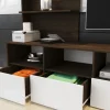 Parete attrezzata 230x184h cm porta tv soggiorno bianco noce Clyton Gihome®