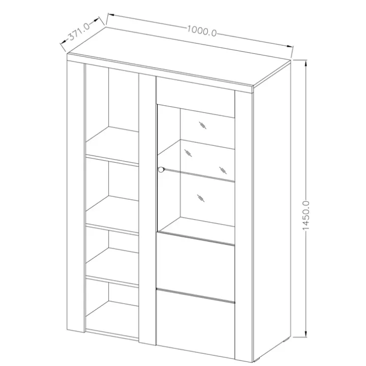 Parete attrezzata 325x206h cm rovere Paloma 2