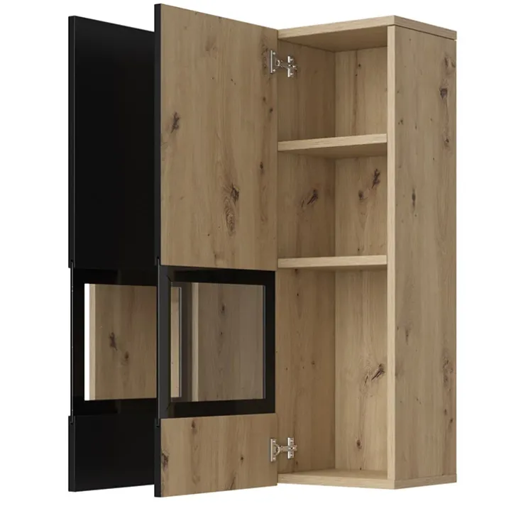 Parete attrezzata 270x176h cm rovere rustico nero Emotion Gihome®