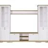 Parete attrezzata 234x181h cm shabby soggiorno bianco opaco Loira