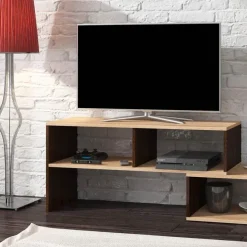 Parete attrezzata 180x165h cm soggiorno rovere chiaro e scuro Jessica