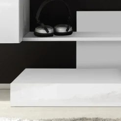 Parete attrezzata 259x175h cm soggiorno bianco lucido Steppi 4