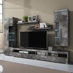 Parete attrezzata 275x175h cm soggiorno ossido Frisk