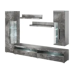 Parete attrezzata 275x175h cm soggiorno ossido Frisk