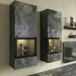 Parete attrezzata 270x176h cm soggiorno ossido nero Emotion Gihome®
