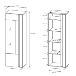 Parete attrezzata 270x194h cm soggiorno bianco opaco e lucido Noa Gihome®