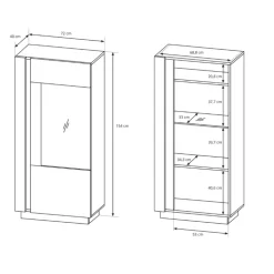Parete attrezzata 270x194h cm soggiorno bianco opaco e lucido Noa Gihome®