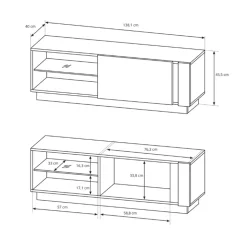 Parete attrezzata 270x194h cm soggiorno bianco opaco e lucido Noa Gihome®