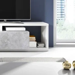 Parete attrezzata 219x205h cm soggiorno bianco opaco Megan Gihome®