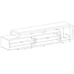 Parete attrezzata 219x205h cm soggiorno bianco opaco Megan Gihome®