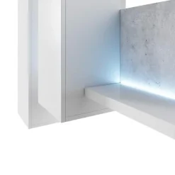 Parete attrezzata 219x205h cm soggiorno bianco opaco Megan Gihome®