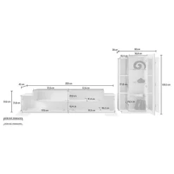 Parete attrezzata 290X121h cm soggiorno bianco ossido Milos Gihome®