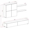 Parete attrezzata 200x195h cm soggiorno bianco frassinato antracite Euphoria