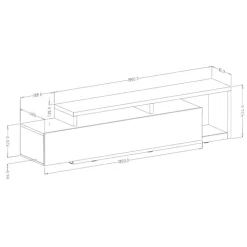 Parete attrezzata 219x 205h cm soggiorno antracite spatolato noce Megan Gihome®