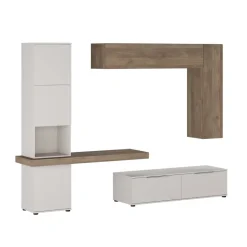 Parete attrezzata 280x207h cm soggiorno beige noce Universe