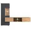 Parete attrezzata 210x160h cm soggiorno moderna rovere antracite Picasso