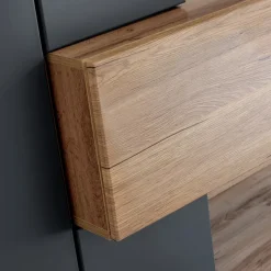 Parete attrezzata 210x160h cm soggiorno moderna rovere antracite Picasso
