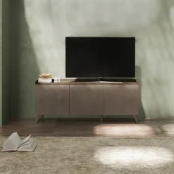 Porta TV 181x72h cm 3 ante bronzo rovere scuro Jonson